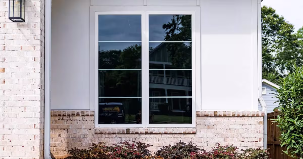 Residential window film installed on an Edmonton home - the glass calm and glare-free in bright sun